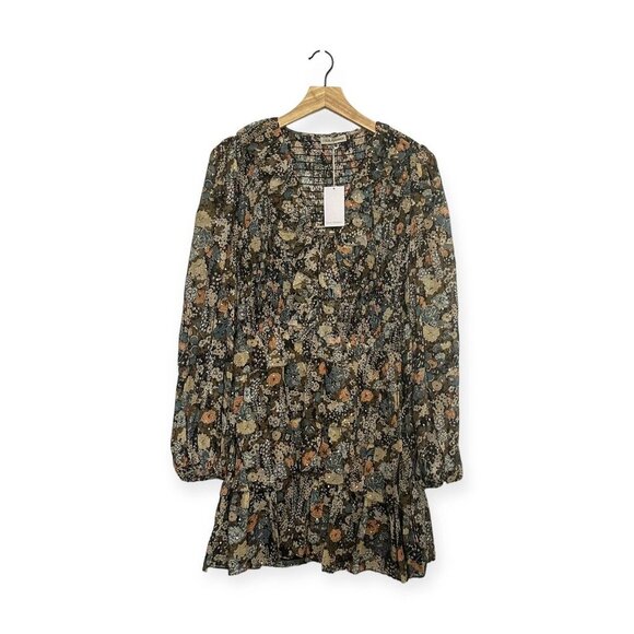 ULLA JOHNSON  Silk Tamara Dress In Night garden, Size 12, New with tag - Picture 3 of 16